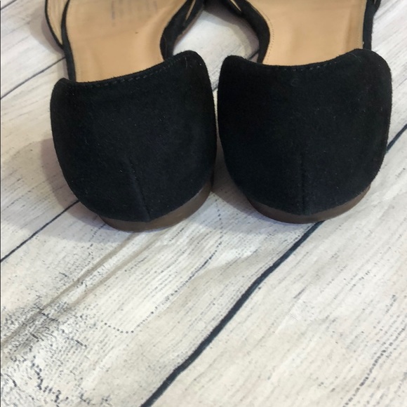 J. Crew Suede Fringe Bow D'Orsay Black Flats - Picture 5 of 7
